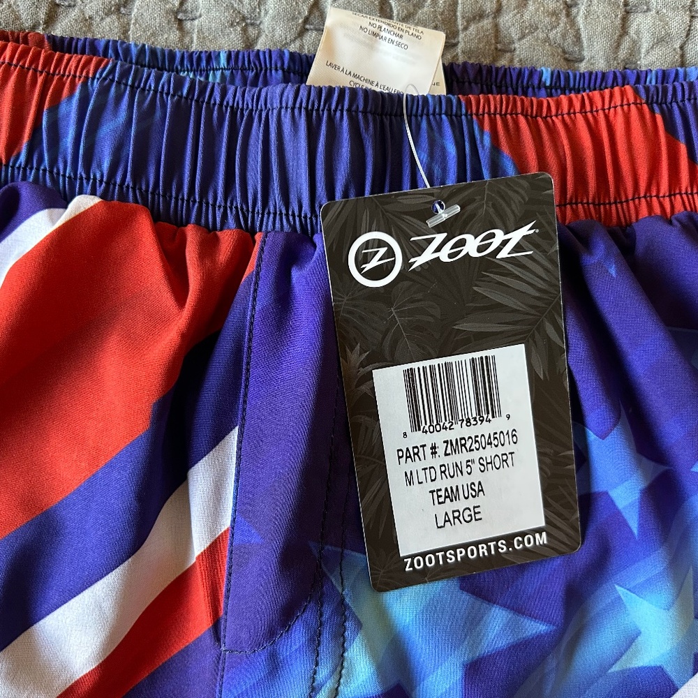 NWT Men's Team USA Zoot LTD 5" Run Short